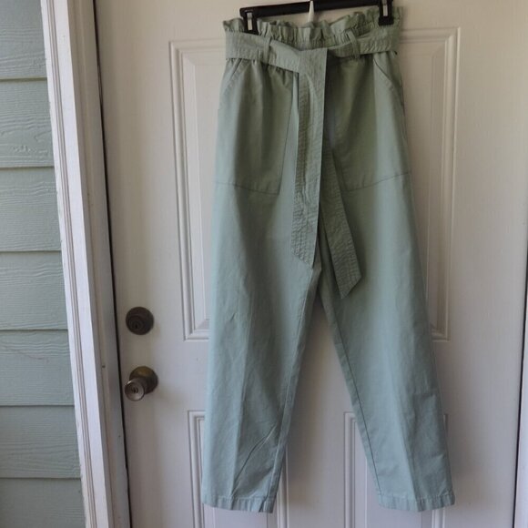 Steve Madden paper bag waist pants size M, 100% cotton, Misty Jade, NWT, soft - Picture 5 of 16